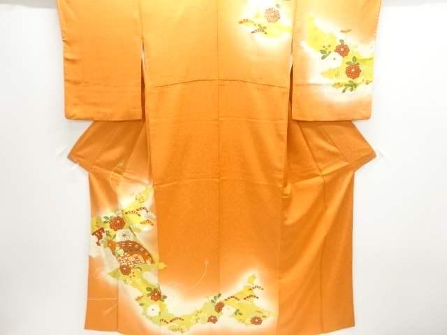 JAPANESE KIMONO / HOMONGI / EMBROIDERY / KIKU